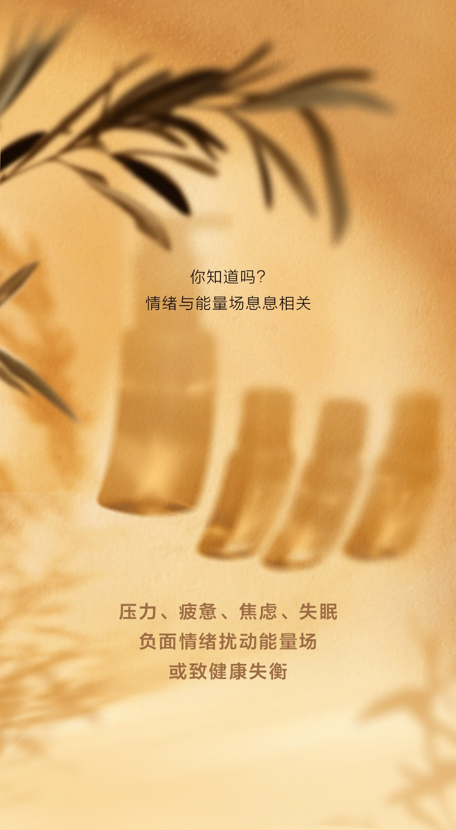 你知道吗？
情绪与能量场息息相关

压力、疲惫、焦虑、失眠
负面情绪扰动能量场
或致健康失衡