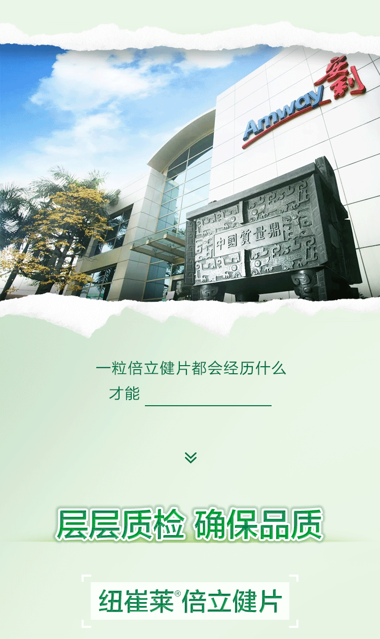 Amway安利
一粒倍立健片都会经历什么
才能到达我们的手中呢
层层质检 确保品质
纽崔莱®倍立健片