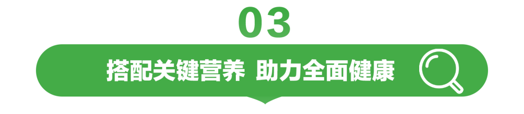 03

搭配关键营养 助力全面健康