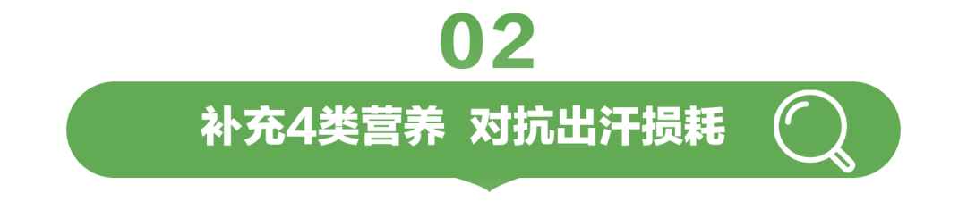 补充4类营养 对抗出汗损耗