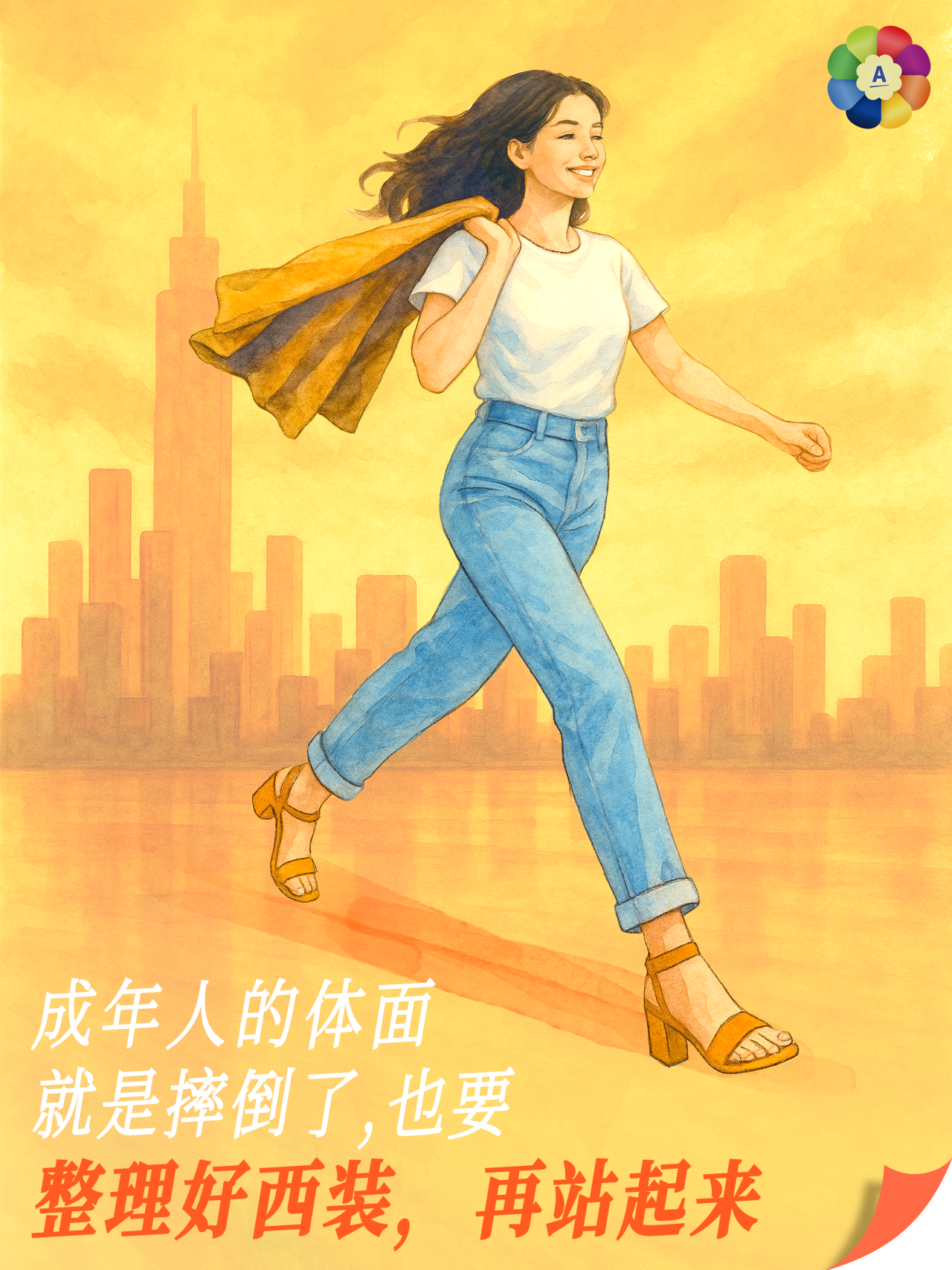 成年人的体面
就是摔倒了，也要
整理好西装，再站起来